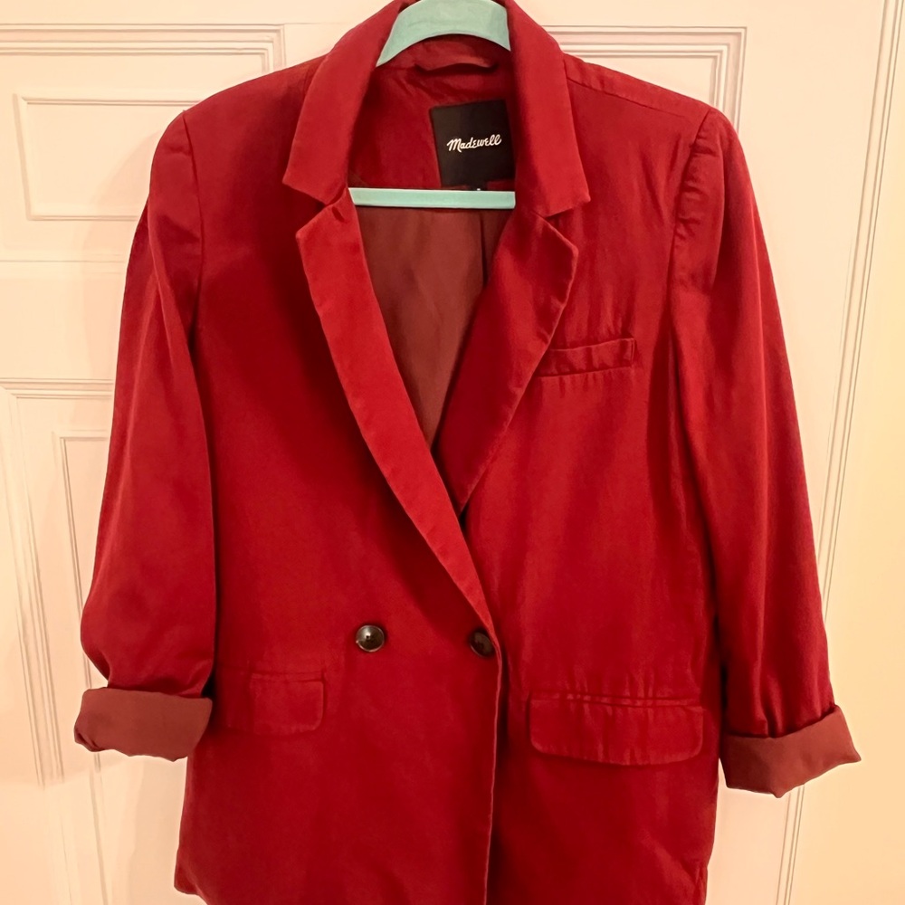 Madewell Plum Blazer Classic Double-Breasted